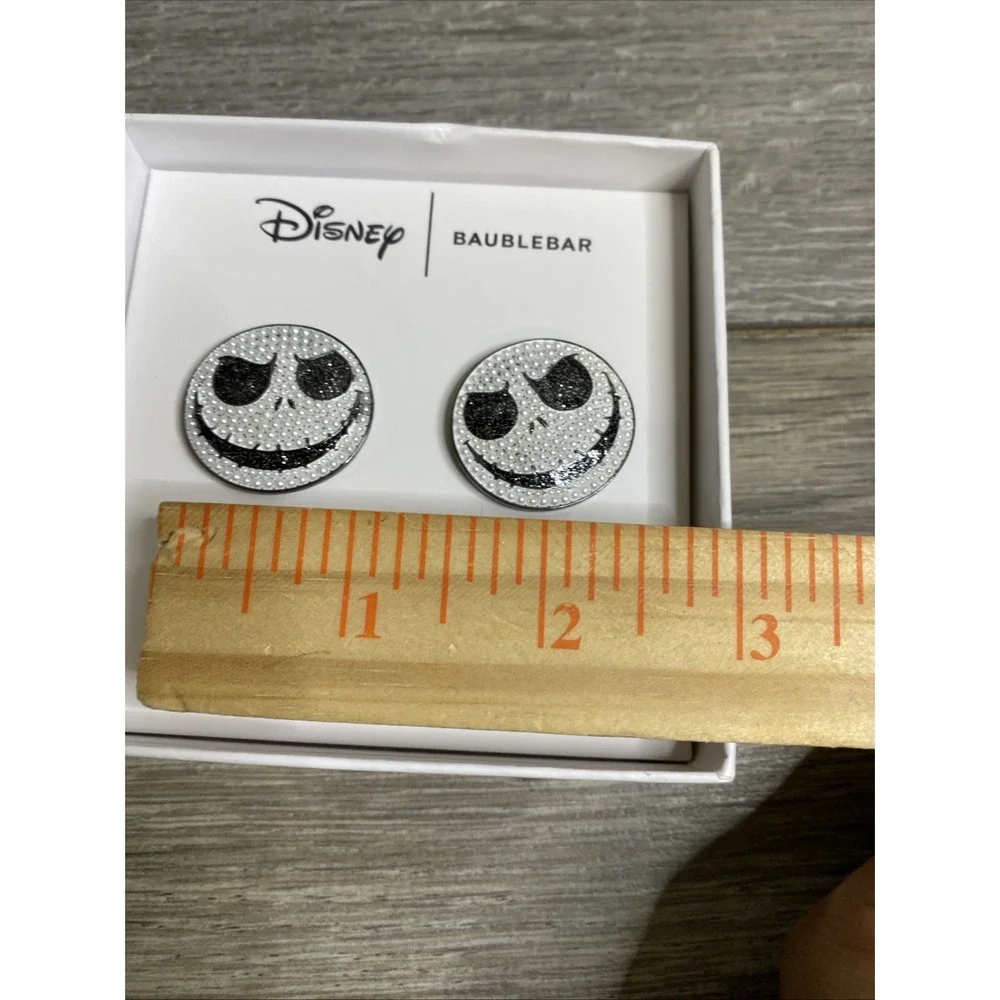 Disney Baublebar Nightmare Before Christmas Jack Skellington Stud Earrings w box